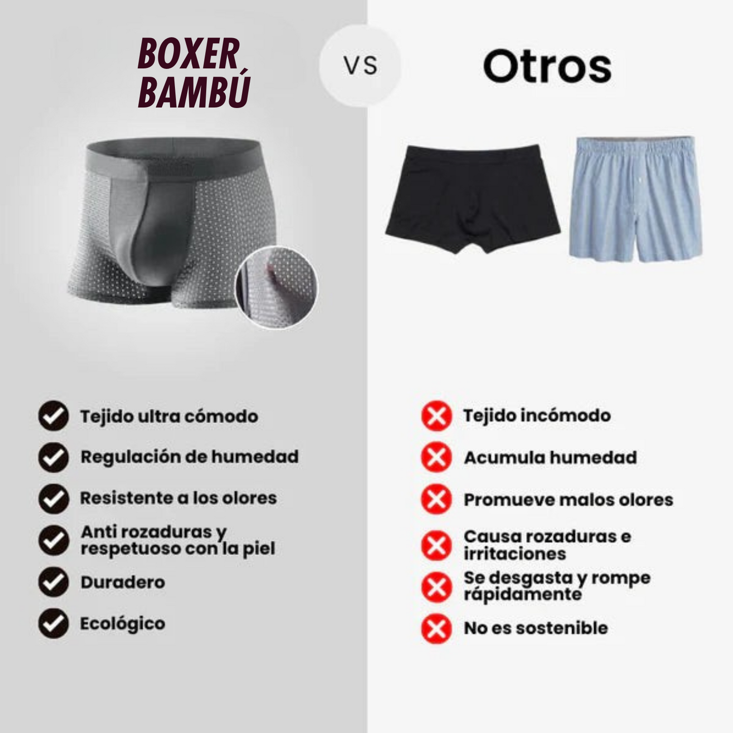 Boxer Transpirable De Bambú