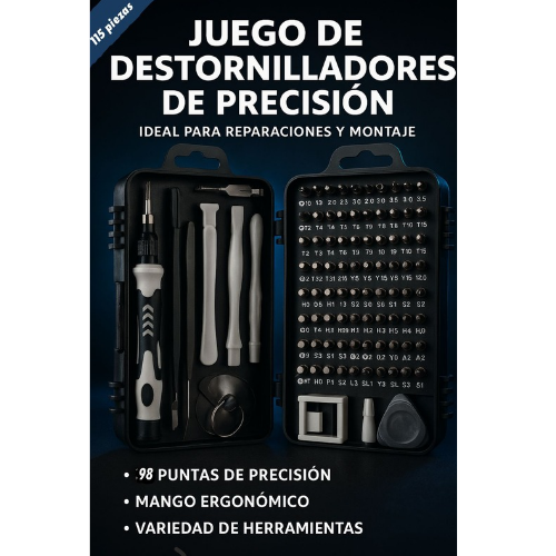 Set destornillador x115 piezas