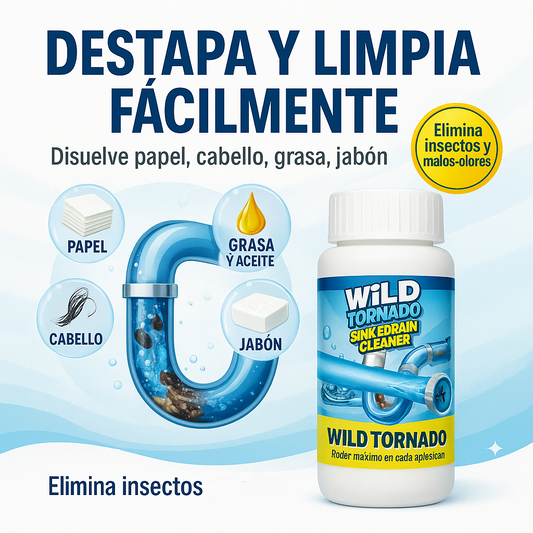 Destapa cañerias wild tornado 2x1